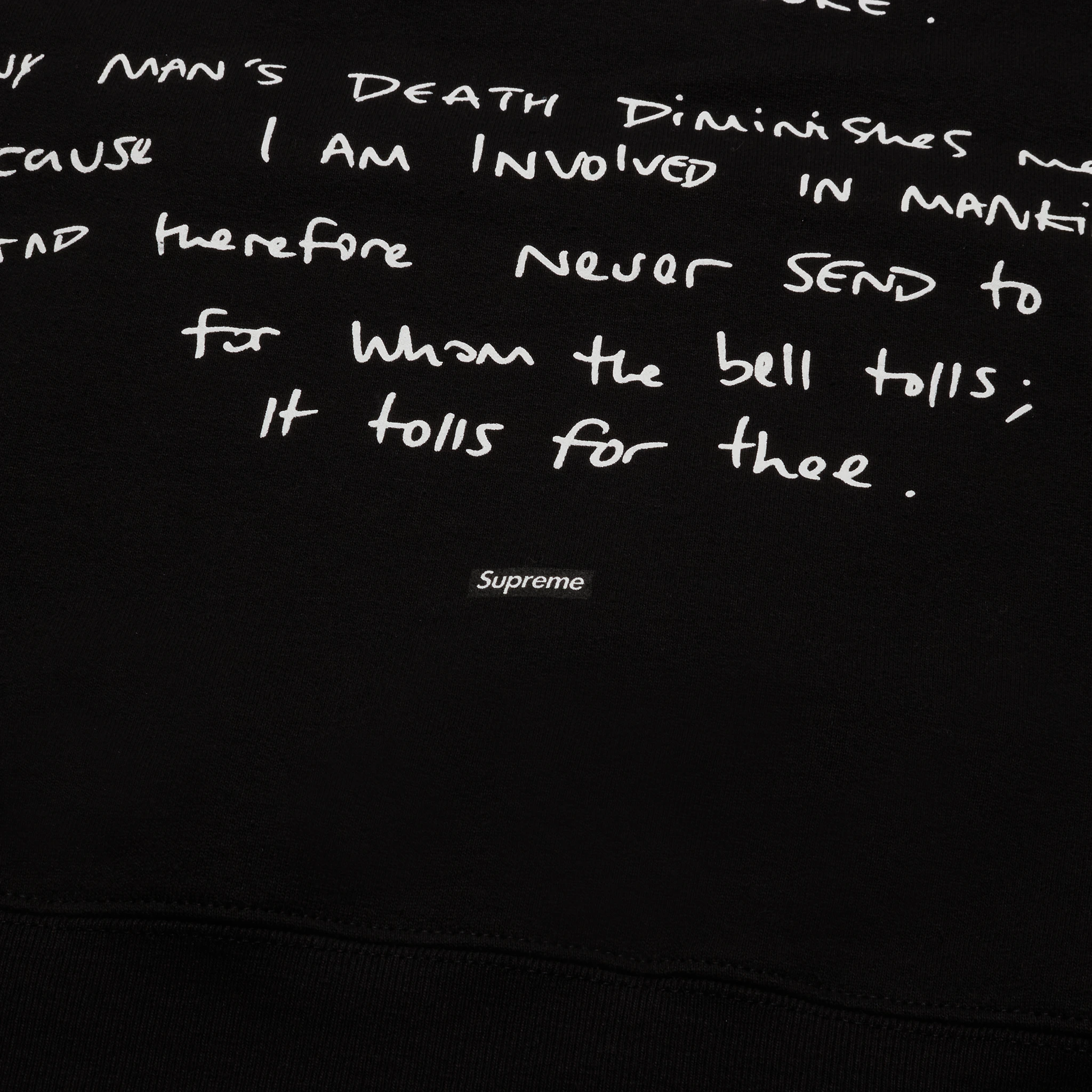 Back view of Supreme x Corteiz Rule The World Black Hoodie